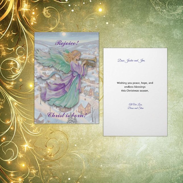 Carte de Noël pliée Ange Gabriel pour les fêtes de (Créateur téléchargé)