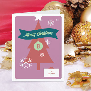Carte de Noël pliée aux icônes de Noël personnalis