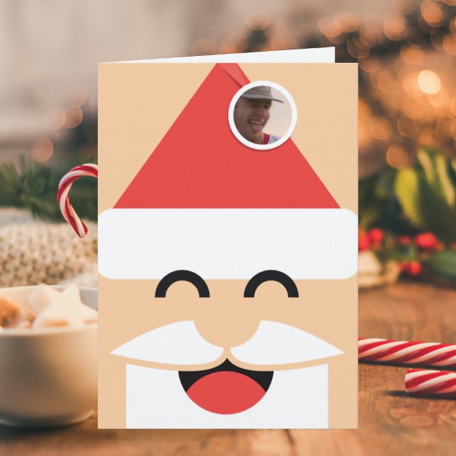 Carte de Noël pliée avec le visage de Santa (Créateur téléchargé)