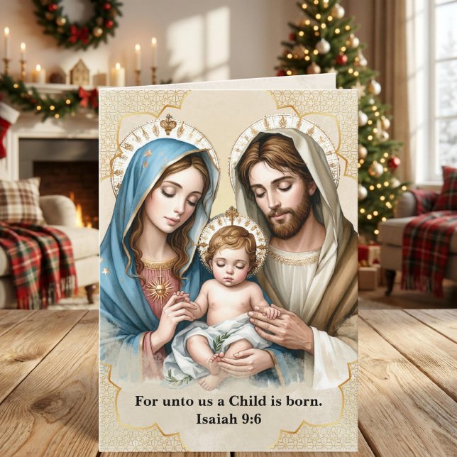 Carte de Noël pliée avec verset biblique sur la Na (Créateur téléchargé)