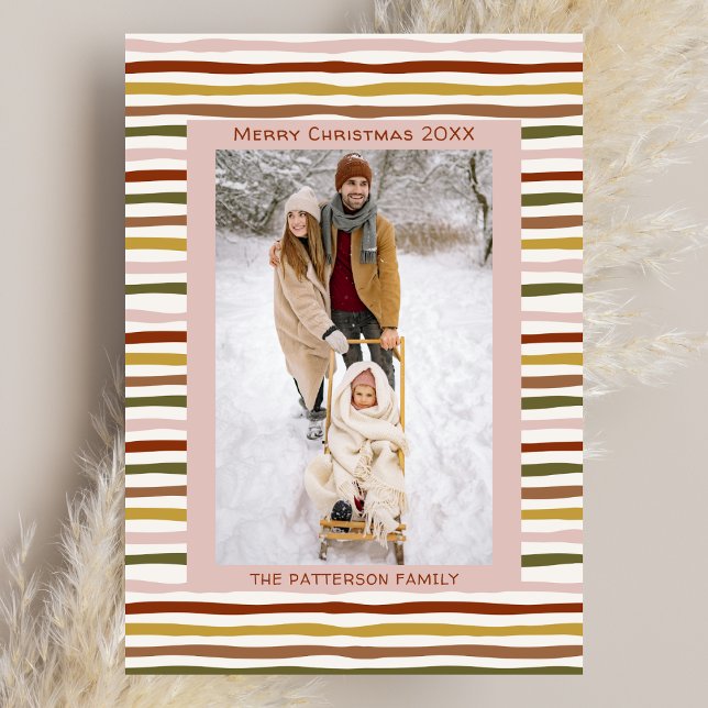 Carte de Noël pliée dessinée à la main aux tons te (Créateur téléchargé)