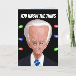 CARTE DE NOËL PLIÉE LET'S GO BRANDON CREEPY BIDEN