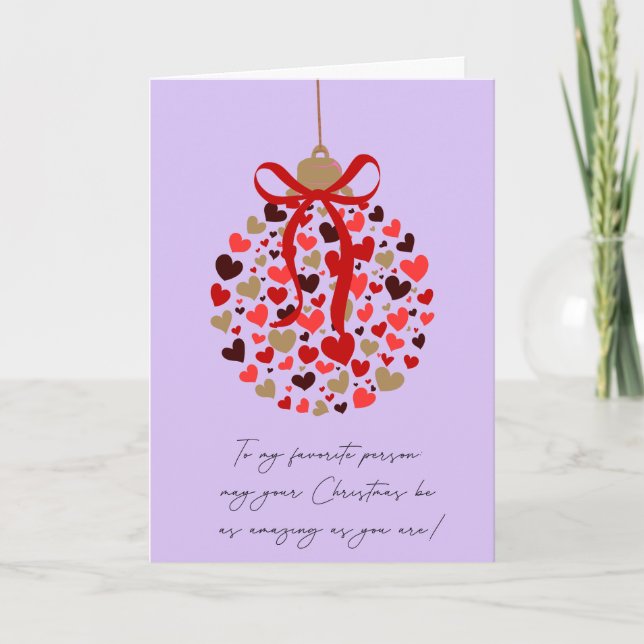 Carte de Noël pliée Love Hearts (Devant)