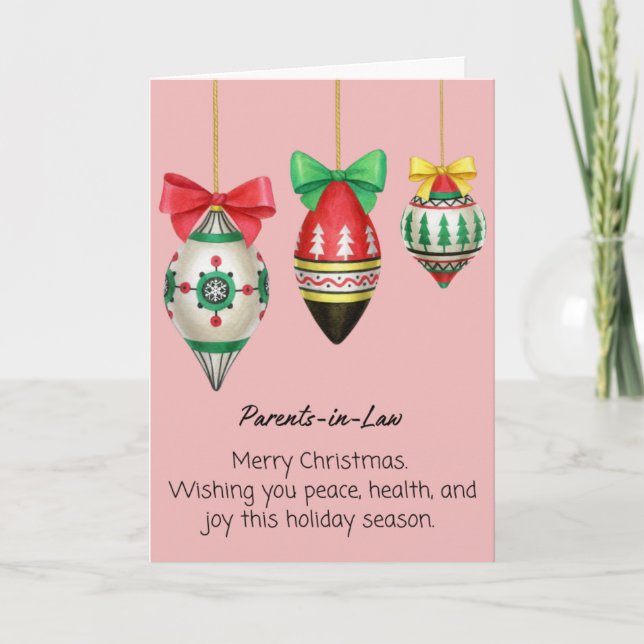 Carte de Noël pliée pour les beaux-parents (Devant)