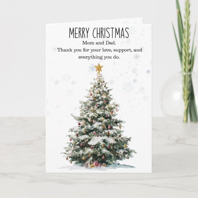 Carte de Noël pliée pour maman et papa (Devant)