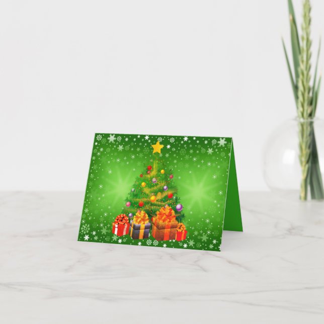 Carte de Noël pliée Santa Fête de fin d'année (Devant)