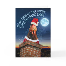 Carte de Noël pliée - Vieux Saint Chick