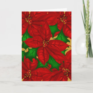Carte de Noël Poinsetta Bouquet