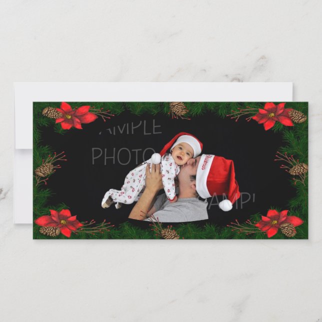 Carte de Noël Poinsettia (Devant)