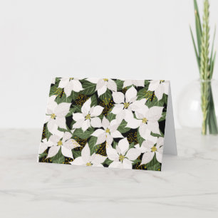 Carte de Noël Poinsettia blanche