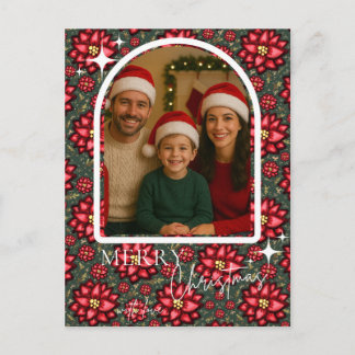 Carte de Noël poinsettia personnalisée