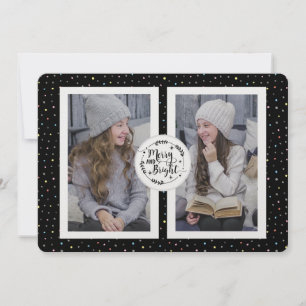 Carte de Noël Polka Dot Deux Photo Noir