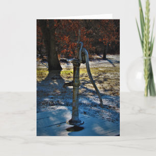 Carte de Noël "Pompe à eau de 1858"