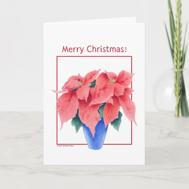 Carte de Noël Ponsettia (Devant)