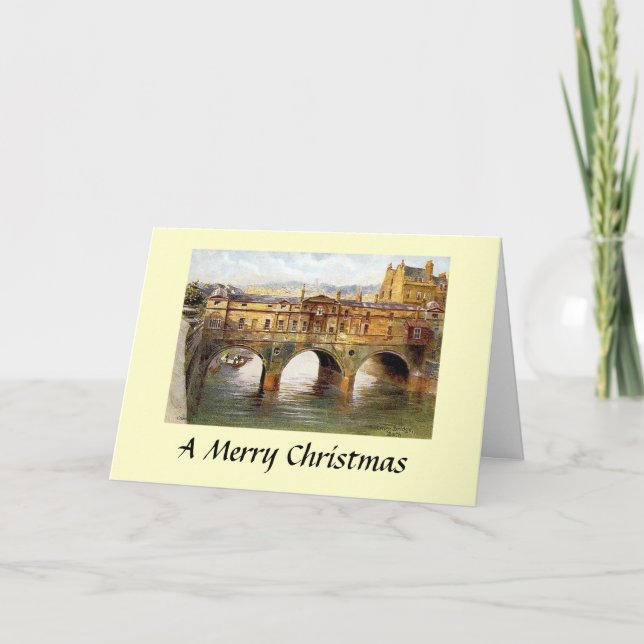 Carte de Noël - Pont Pulteney, Bain, Somerset (Devant)