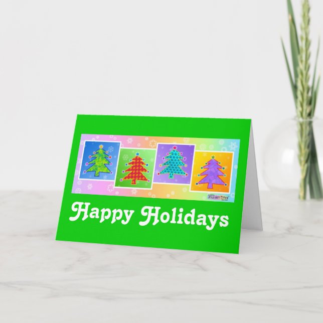 Carte de Noël - Pop Art Arbres de Noël (Devant)