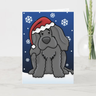 Carte de Noël portugaise de chien d'eau de Kawaii