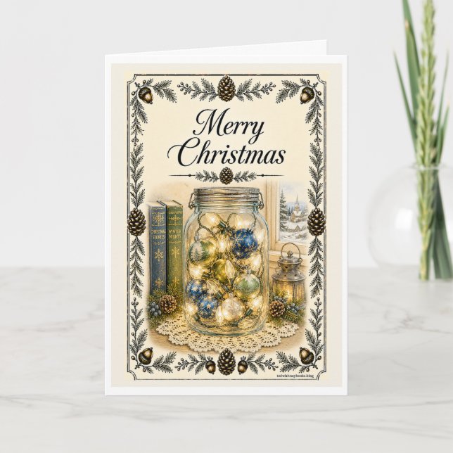 Carte de Noël - Pot de décorations (Devant)