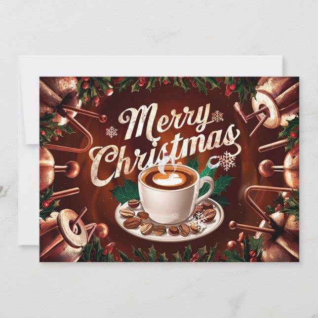 Carte de Noël pour amateurs de café #12 (Devant)