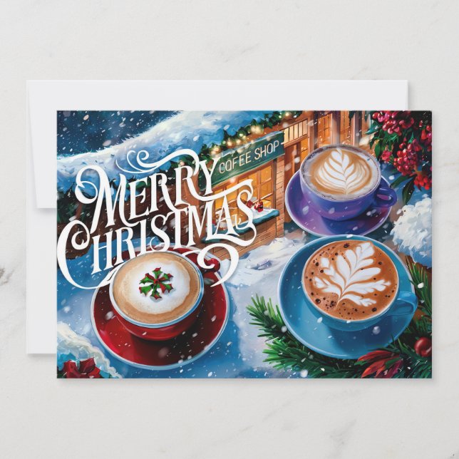Carte de Noël pour amateurs de café #6 (Devant)