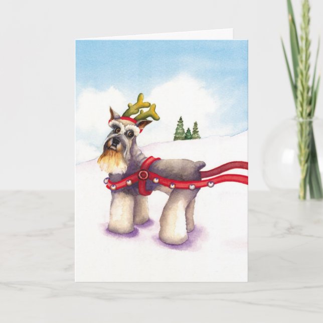 Carte de Noël pour Amoureux des chiens - Schnauzer (Devant)