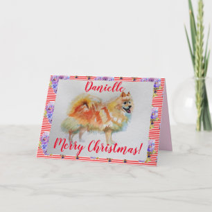 Carte de Noël pour animal de compagnie Spitz Dog a