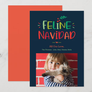 Carte de Noël pour animaux de compagnie Feline Nav