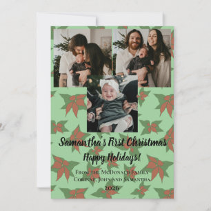 Carte de Noël pour bébé premier Noël 3 photo nom