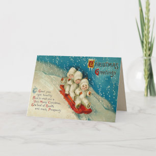 Carte de Noël pour bébés mignons de neige