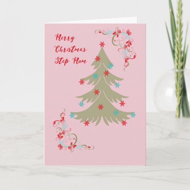 Carte de Noël pour belle-mère arbre designer (Devant)