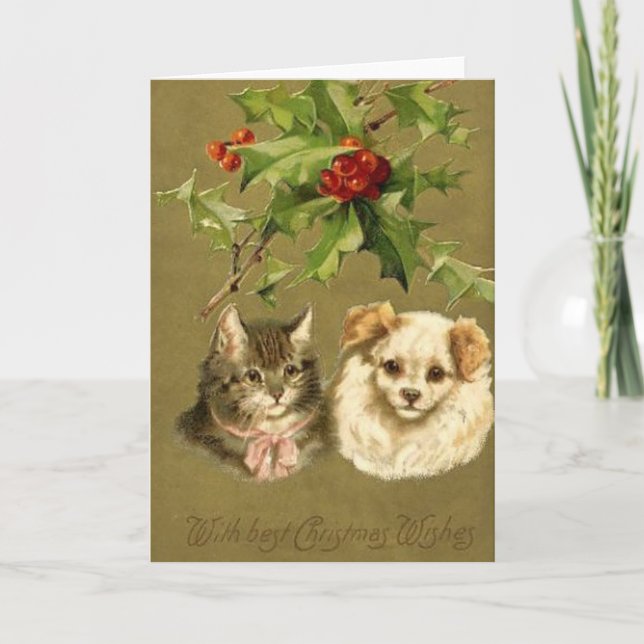 Carte de Noël pour chat et chien (Devant)