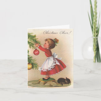 Carte de Noël pour chaton en arbre de décoration v