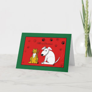 Carte de Noël pour chien et chat