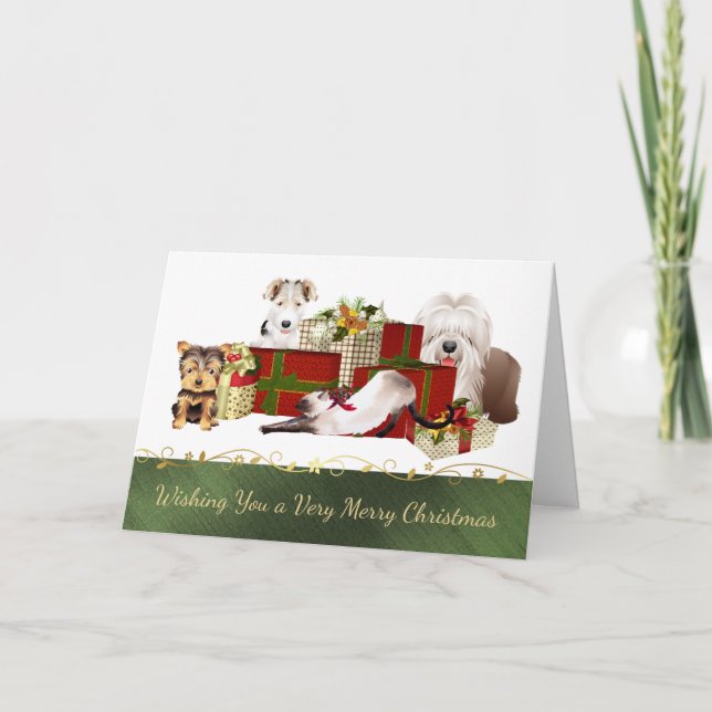 Carte de Noël pour chiens et chats mignons (Devant)