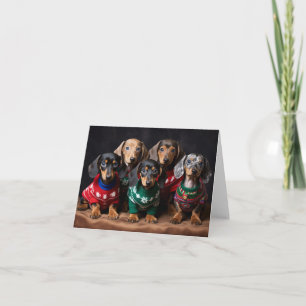 Carte de Noël pour Chipots Dachshund