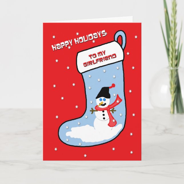 Carte de Noël pour copine — Snowman (Devant)