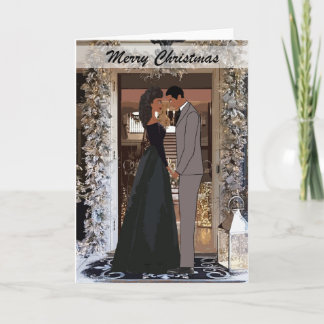 Carte de Noël pour couple afro-américain