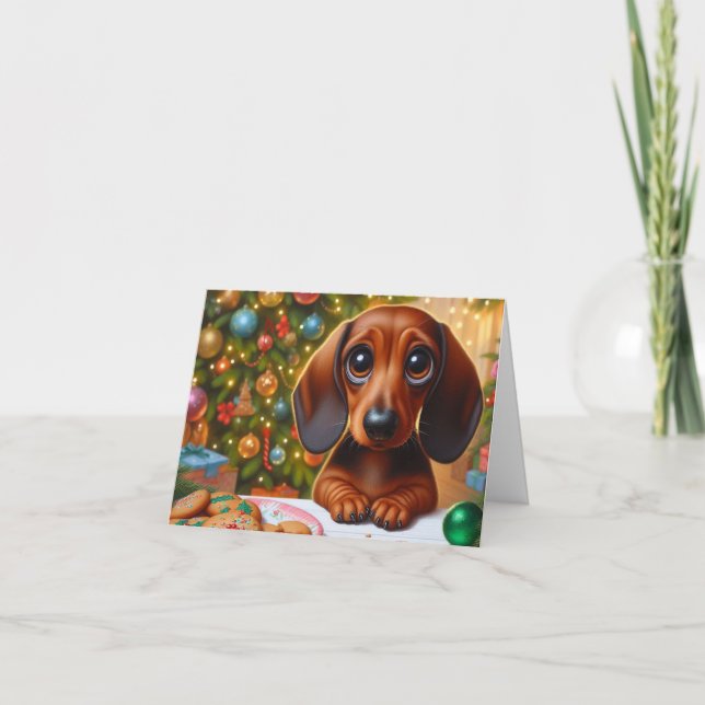 Carte de Noël pour Dachshund (Devant)