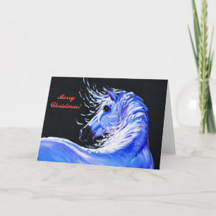 Carte de Noël pour des amants de cheval
