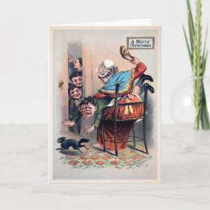 Carte de Noël pour enfant discipliné vintage