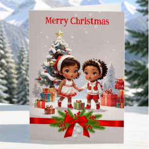 carte de Noël pour enfants afro-américains