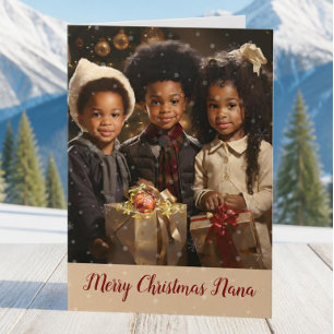 Carte de Noël pour enfants afro-américains
