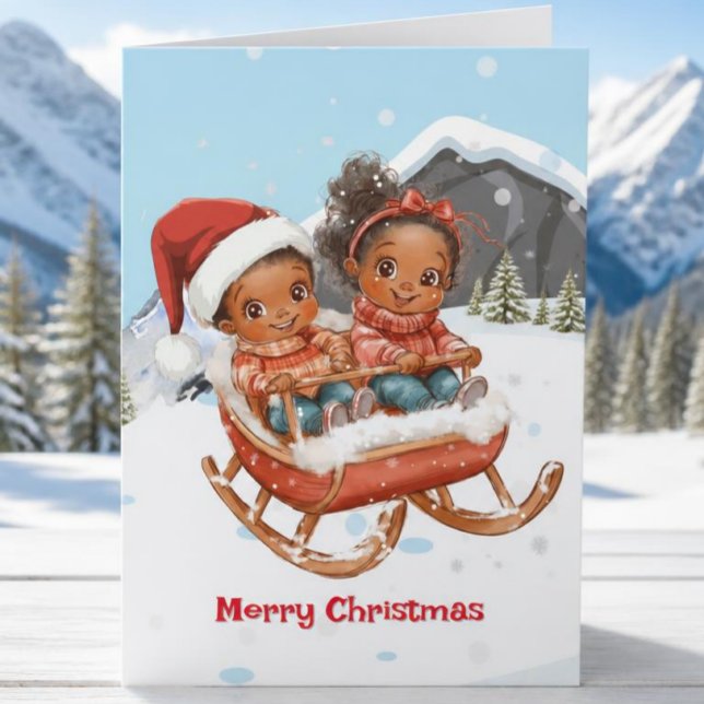 Carte de Noël pour enfants afro-américains (Créateur téléchargé)