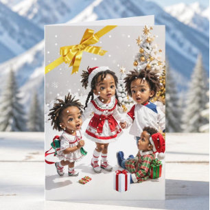 Carte de Noël pour enfants afro-américains