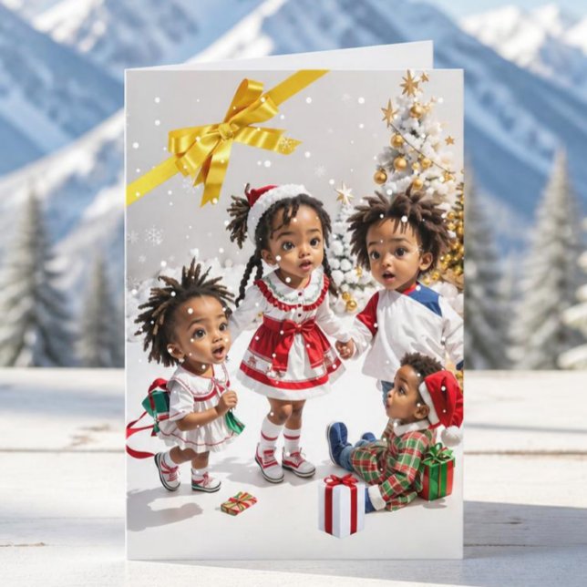 Carte de Noël pour enfants afro-américains (Créateur téléchargé)