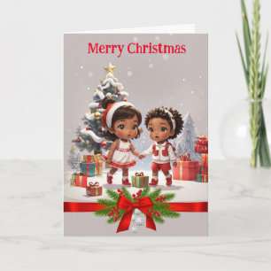 carte de Noël pour enfants afro-américains