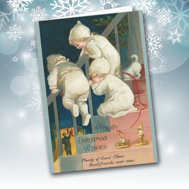 Carte de Noël pour enfants espions vintages (Créateur téléchargé)