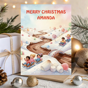 Carte de Noël pour enfants Monde de guimauve