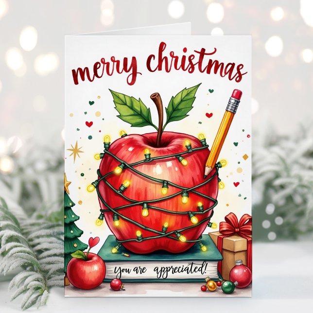 Carte de Noël pour enseignant apprécié (Créateur téléchargé)