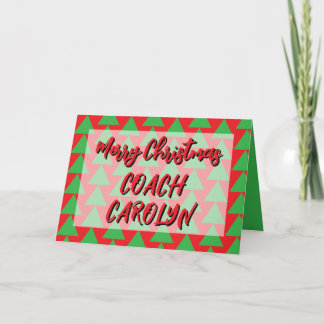 Carte de Noël pour entraîneur, personnalisée avec